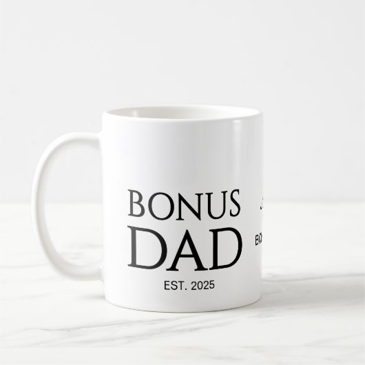 Neues VATER Geschenk Individueller Text BONUS VATE Kaffeetasse (Links)