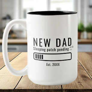 Neues Vater-System-Update Schlaf-Patch Schwarz Zweifarbige Tasse