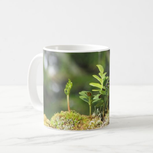 Neues Wachstum Fern Moss Nature Enthusiast Grüne P Kaffeetasse (Vorderseite Links)