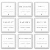 Neues Waterproof Kitchen Spice Jar Label (Vorderseite)