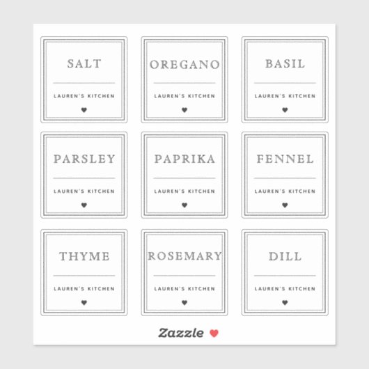 Neues Waterproof Kitchen Spice Jar Label (Blatt)