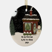 Neues Weihnachten des Zuhause-2018 Keramik Ornament (Rechts)