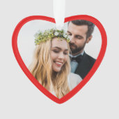 Neues Weihnachts-Foto Red Ornament (Vorderseite)