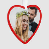 Neues Weihnachts-Foto Red Ornament (Vorderseite)