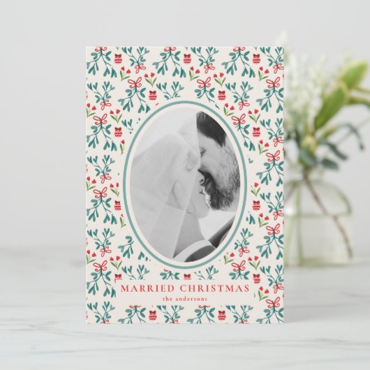 Neues Weihnachtskarten Grand Millenial Pattern Einladung (Stehend Vorderseite)