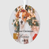 Neues Welpe First Christmas Ornament mit Foto (Vorderseite)