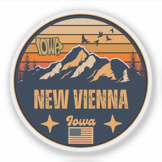 Neues Wien, Iowa Aufkleber (Vorderseite)