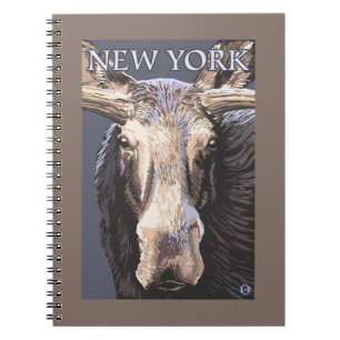 Neues YorkMoose herauf nahes Notizblock