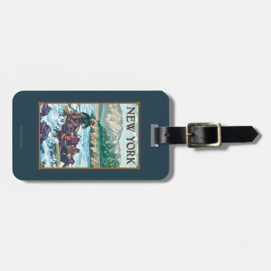 Neues YorkRiver, das Szene flößt Gepäckanhänger (Vorderseite horizontal)