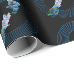 NEUES ZEALAND-KARTENRINGS PAUA-WRAPPING-PAPIER GESCHENKPAPIER
