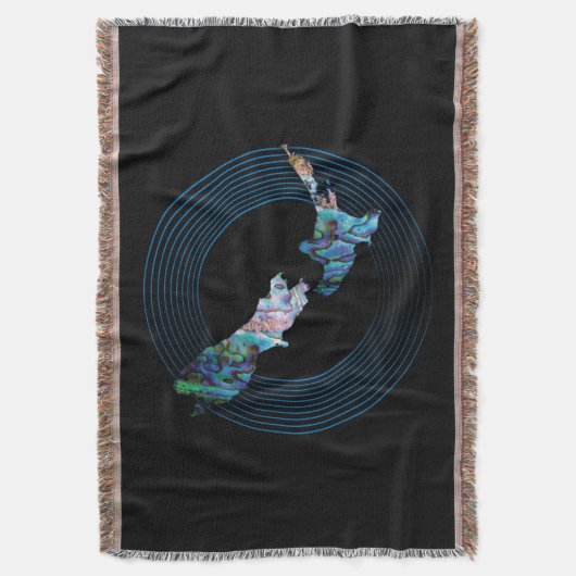 NEUES ZEALAND MAP RINGS PAUA DECKE (Vorderseite Vertikal)