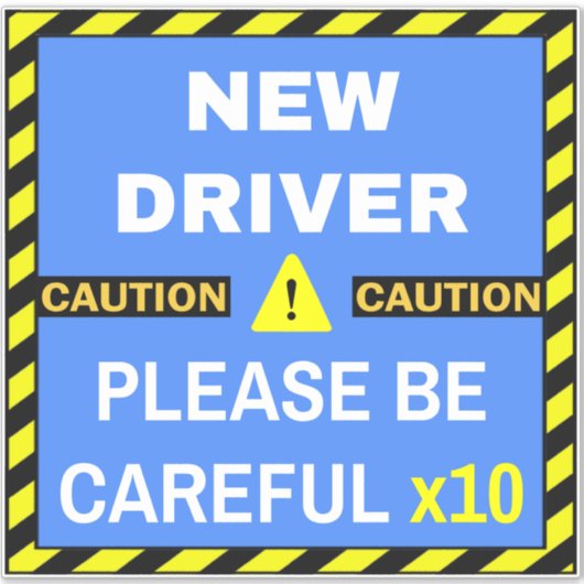 Neues Zeichen für die Sicherheit des Fahrers (Vors Aufkleber (Vorderseite)