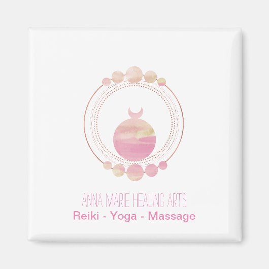 Neues Zeitalter Rosa Gold Heilige Geometrie Magnet (Vorne)