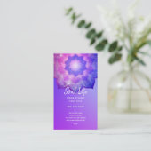 Neues Zeitalter | Violet Lotus Mediation Mandala Visitenkarte (Stehend Vorderseite)