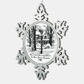 Neues Zuhause 2015 unser 1. Weihnachten Schneeflocken Zinn-Ornament (Rechts)