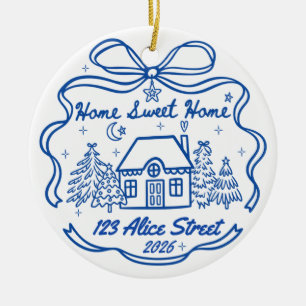 Neues Zuhause 2026 Home Sweet Home Adresse Andenke Keramik Ornament