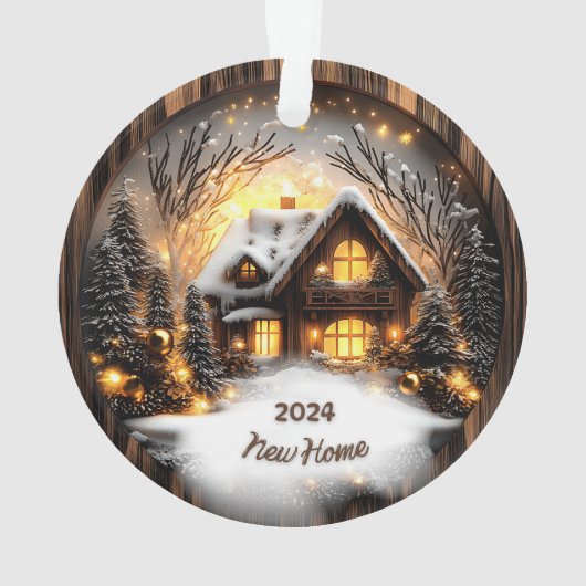 Neues Zuhause Acrylic Ornament Weihnachtsgeschenk (Rückseite)