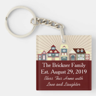 Neues Zuhause bewegte gerade Schlüsselanhänger