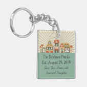 Neues Zuhause bewegte gerade Schlüsselanhänger (Vorderseite links)