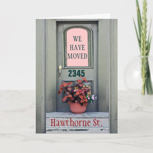 Neues Zuhause bewegten wir " VE Gruß-Karte Ankündigung (Vorderseite)