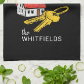 Neues Zuhause-Eigentümer Housewarming-Party Geschirrtuch (Gefaltet)