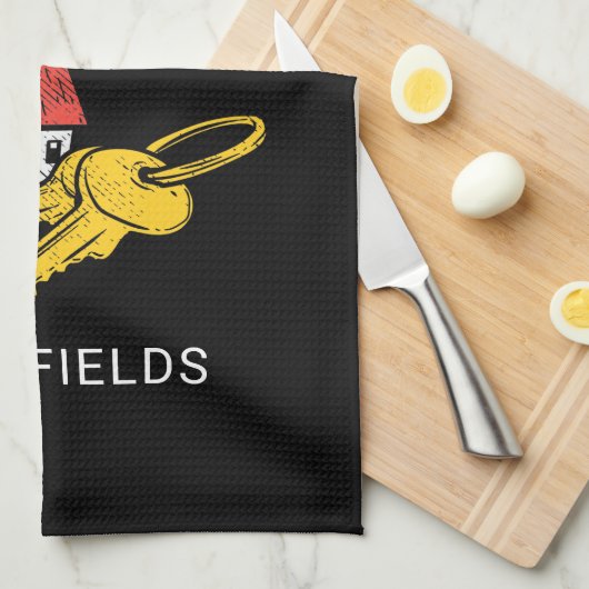 Neues Zuhause-Eigentümer Housewarming-Party Geschirrtuch (Viertel Falte)