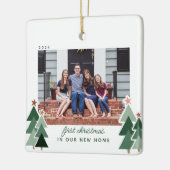 Neues Zuhause Erste Weihnachtsfeier Rustikales Fot Keramikornament (Links)