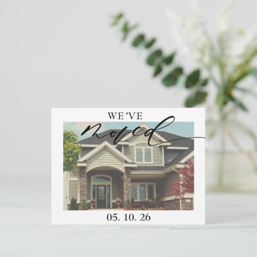Neues Zuhause-Foto, das wir verschoben haben Ankün Postkarte (Stehend Vorderseite)