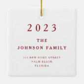 Neues Zuhause-Foto für Weihnachten Keramikornament (Rückseite)