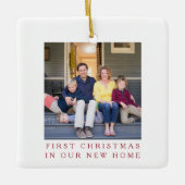 Neues Zuhause-Foto für Weihnachten Keramikornament (Vorderseite)