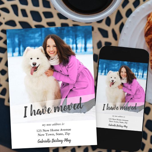 Neues Zuhause-Foto Ich habe Brush-Script-Overlay v Ankündigung