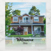 Neues Zuhause Foto Jahr der Hauswärmung - Kundenge Weinetikett (Einzelnes Label)