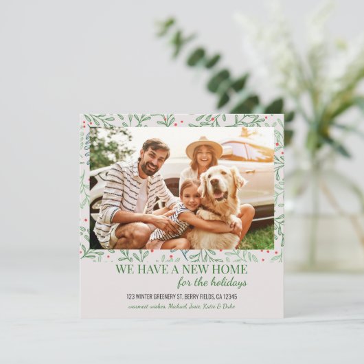 Neues Zuhause Foto Winter Grüne Urlaubsstimmung Ankündigung (Stehend Vorderseite)
