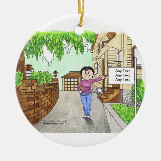 Neues Zuhause - Frau Keramikornament (Vorne)