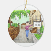 Neues Zuhause - Frau Keramikornament (Links)