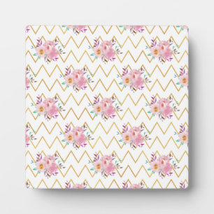 Neues Zuhause Geschenk Lila und grün Blumenstoffe Fotoplatte