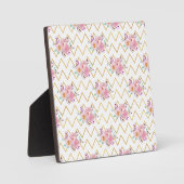 Neues Zuhause Geschenk Lila und grün Blumenstoffe Fotoplatte (Vorderseite)