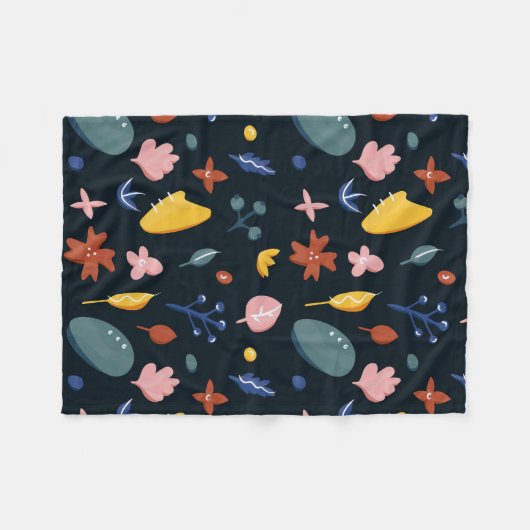 Neues Zuhause-Geschenk | Nahtlose Abstrakte Blume Fleecedecke (Vorderseite (Horizontal))