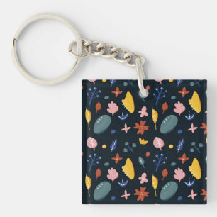 Neues Zuhause-Geschenk Nahtlose Abstrakte Blume Schlüsselanhänger
