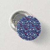 Neues Zuhause-Geschenk | Rote und weiße Flora Button (Vorne & Hinten)