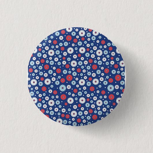 Neues Zuhause-Geschenk | Rote und weiße Flora Button (Vorderseite)