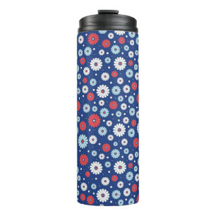 Neues Zuhause-Geschenk   Rote und weiße Flora Thermosbecher