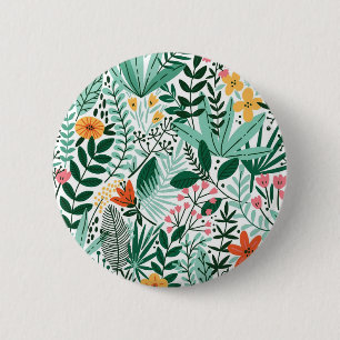 Neues Zuhause-Geschenk tropischer nahtloser Blüte Button