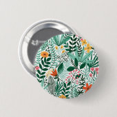 Neues Zuhause-Geschenk tropischer nahtloser Blüte Button (Vorne & Hinten)