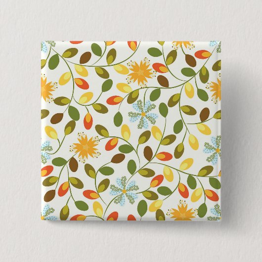 Neues Zuhause-Geschenk | Vintages Blumenmuster Button (Vorderseite)