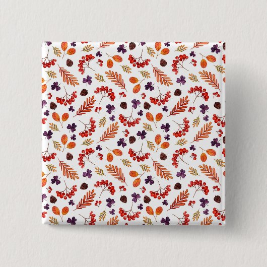 Neues Zuhause Geschenk Wasserfarbe Viburni Berries Button (Vorderseite)
