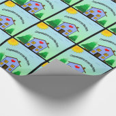 Neues Zuhause-Glückwunsch-Verpackungs-Papier Geschenkpapier (Ecke)