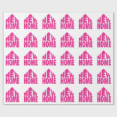 Neues Zuhause im rosa Verpackungs-Papier Geschenkpapier (Flach)