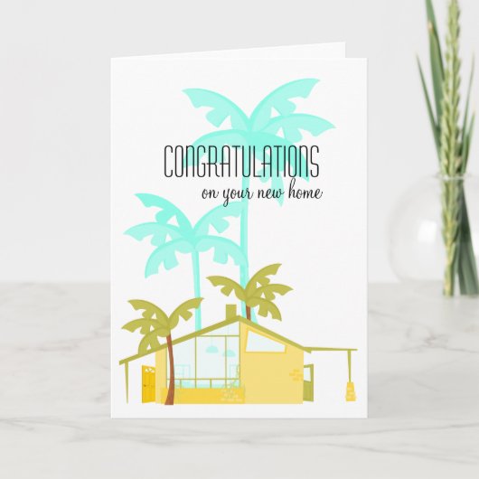 Neues Zuhause in den Palmen Karte (Vorderseite)