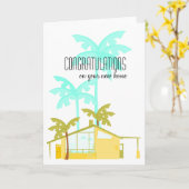 Neues Zuhause in den Palmen Karte (Gelbe Blume)